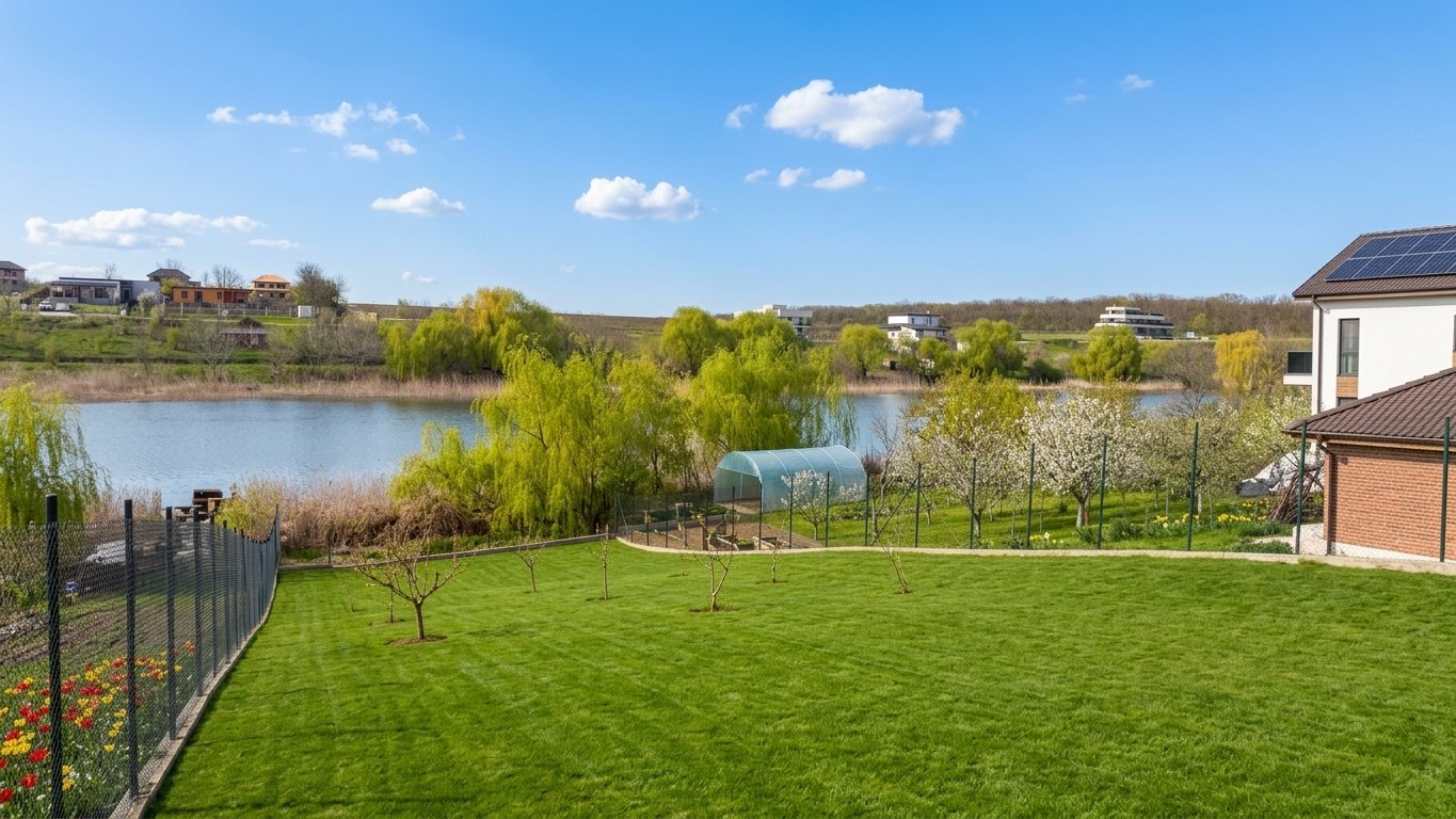 Teren intravilan Moara Vlasiei – deschidere directă la lac | 883 mp | Utilități