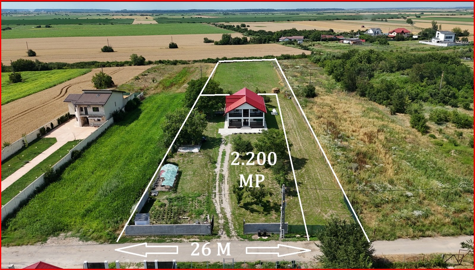 CREVEDIA-DARZA, CASA P+M 220 MP, TEREN 2.200 MP!