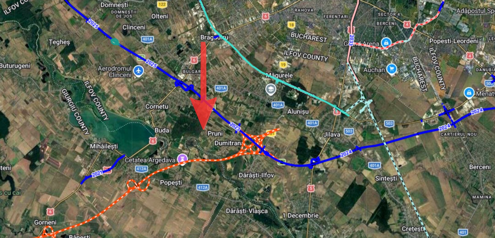 Teren intravilan, 4700 mp, dublu front stradal, la marginea Pădurii Cornetu